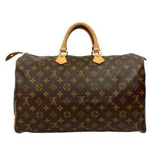 LOUIS VUITTON Brown Monogram Leather Speedy 40 Boston Bag
